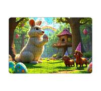 Rompecabezas De Pascua Para Adultos - Lindo Rompecabezas De Conejito, Set De Rompecabezas De Vacaciones De Conejo, Rompecabezas De Primavera De Dibujos Animados | Decoración Del Hogar Imagen De Pascua