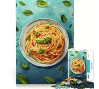 Rompecabezas de Pasta con albahaca y Tomates para Adolescentes, 1000 Piezas, fortalece la Memoria, Alivia la tensión, Borde Liso, Sorpresa navideña (38x26cm)