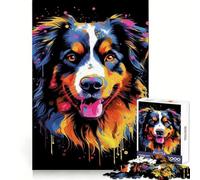 Rompecabezas de Pastor Australiano para Adolescentes, 1000 Piezas, Memoria Aguda, Ocio, Placer, Bordes Limpios, Regalo de Invierno (38x26cm)