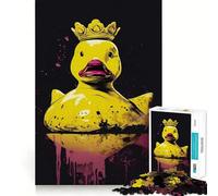 Rompecabezas de Patito de Goma con Corona, 1000 Piezas para Adultos Mejora la Memoria Diversión Tranquila Corte de Primera Calidad Regalo Memorable (38x52cm)