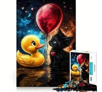 Rompecabezas de Patito de Goma y Gatito para Adultos, 1000 Piezas, para ejercitar la Mente y relajarla, con Bordes precisos, de la colección Art (50x75cm)