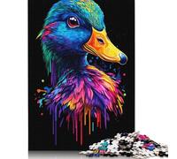 Rompecabezas de Pato arcoíris de Arte Pop con imágenes Personalizables. 100% cartón Reciclado. para niños y Adultos a Partir de 12 años 1000 Piezas (75 x 50 cm).