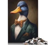 Rompecabezas de Pato con Traje, Juegos creativos, Rompecabezas de cartón 100% Reciclado para Adultos, 1000 Piezas (75 x 50 cm)