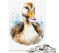 Rompecabezas de Pato de Acuarela, Juego desafiante para Toda la Familia, 100% cartón Reciclado, cumpleaños de niños y Adultos, 1000 Piezas (26 x 38 cm)