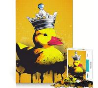 Rompecabezas de Pato de Goma con Corona, difícil, para Adultos, 1000 Piezas, Juego de Habilidad, Tiempo en Familia, Arte de Corte preciso, Coleccionable (38x26cm)