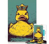 Rompecabezas de Pato de Goma con Corona para Adolescentes, 1000 Piezas, diseño Relajante y Divertido, decoración de Pared con Corte nítido (38x26cm)
