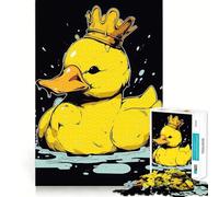 Rompecabezas de Pato de Goma con Corona para Adultos, 1000 Piezas, Juguete para desarrollar la Mente, pasatiempo Tranquilo, diseño, Montaje, Regalo navideño (38x52cm)