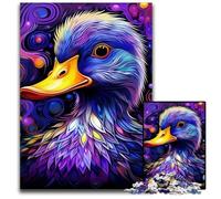 Rompecabezas de Pato Morado Colorido para Adultos, 1000 Piezas de Madera, desafiante Rompecabezas para Adolescentes, diversión Familiar, 50x75cm/19,68x29,52 Pulgadas