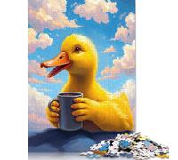 Rompecabezas de Pato y café: un desafío y una Experiencia de Aprendizaje. 100% cartón Reciclado, Ideal para Adultos y niños, 1000 Piezas (75 x 50 cm).