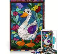Rompecabezas de Patos de vidrieras para Adultos, 1000 Piezas, para estimular la Memoria, Momentos acogedores, Montaje de Patrones, Lista de Deseos de Papá Noel 50x75cm