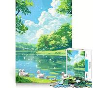 Rompecabezas de Patos en un Lago Tranquilo, 1000 Piezas, para Adolescentes, para Fortalecer la Memoria, para el hogar, para el Ocio, con Bordes limpios, un Regalo entrañable (38x52cm)