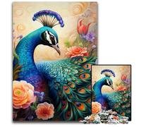 Rompecabezas de Pavo Real Colorido de 1000 Piezas, desafiante Rompecabezas, Actividad Familiar, decoración del hogar, Regalo navideño, 50x75cm/19,68x29,52 Pulgadas