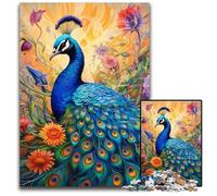 Rompecabezas de Pavo Real Colorido de 1000 Piezas para Adultos. Rompecabezas imposibles para Adultos. Regalo Ideal para Vacaciones y decoración del hogar. 26x38cm/10,23x14,96 Pulgadas.