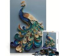 Rompecabezas de Pavo Real con diseño de Filigrana de Papel para Adultos, 1000 Piezas, Juguete de lógica, antiestrés, Corte de precisión, Regalo para Festivales (38x52cm)