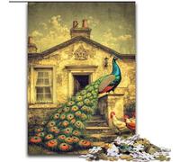 Rompecabezas de Pavo Real de 1000 Piezas para Adultos y Adolescentes Juego desafiante y Familiar Colección de Artistas Bellas Artes para Mayores de 14 años 26x38cm