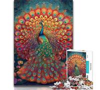 Rompecabezas de Pavo Real de fantasía para Adolescentes 1000 Piezas para Adultos y Adolescentes Un Juego desafiante para Todos Ideal para Mujeres y Hombres (50x75cm)