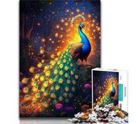 Rompecabezas de Pavo Real Dorado de 1000 Piezas para Adultos y Adolescentes Un Juego desafiante y Familiar Toda la Familia (50x75cm)