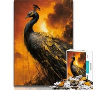 Rompecabezas de Pavo Real Dorado para Adultos y Adolescentes, 1000 Piezas, desafiante, Pero Divertido y Divertido Regalo de cumpleaños, Arte Mural, 38x26cm