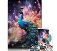 Rompecabezas de Pavo Real galáctico 1000 Piezas para Adolescentes Difícil de completar, Pero Divertido y Divertido Regalo de cumpleaños Arte Mural de 38x26cm