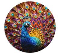 Rompecabezas de Pavo Real psicodélico de 1000 Piezas para Adultos. Desarrolla la coordinación Ojo-Mano cumpleaños (67,5 x 67,5 cm).