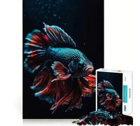 Rompecabezas de Peces Betta Vibrantes de 1000 Piezas Juego de concentración Mental Corte de precisión Bordes Lisos Actividad Absorbente para Noches tranquilas (50x75cm)