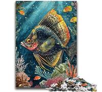 Rompecabezas de Peces de Aguas Profundas para Adultos, 1000 Piezas, Ayuda a ejercitar el Cerebro, Juguetes adictivos para Cultivar la Paciencia y la interacción Entre Padres e Hijos (38x26cm)