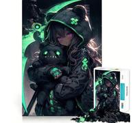 Rompecabezas de Peluche de Chica Anime con Oso para Adultos,1000 Piezas,Juego Think Boost,Estructura de Encaje precisa,fácil de Aprender,diversión para Toda la Familia (50x75cm)