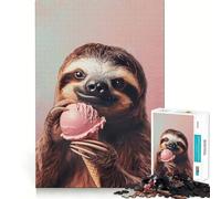 Rompecabezas de Perezosos Comiendo Helado para Adolescentes, 1000 Piezas, Juguete para ejercitar la Mente, Actividad para el hogar, decoración de Pared con Corte de precisión 50x75cm