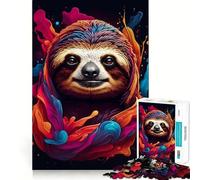 Rompecabezas de Perezosos con Pintura Colorida de 1000 Piezas para Adolescentes Mejora la Memoria Divertido y Relajante Piezas de colección de Arte con Corte preciso 38x26cm