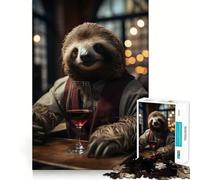 Rompecabezas de Perezosos con Vino 1000 Piezas para Adolescentes Juego para estimular la Mente Montaje Firme y Seguro Actividad Divertida para Toda la Familia (50x75cm)