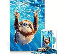 Rompecabezas de Perezosos Nadando bajo el Agua para Adolescentes, 1000 Piezas, Juguete para ejercitar la Mente, Actividad para el hogar, decoración de Pared con Corte de precisión 38x26cm