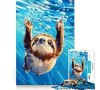 Rompecabezas de Perezosos Nadando bajo el Agua para Adolescentes, 1000 Piezas, Rompecabezas Mental, Divertido y Relajante, Arte para armar, un Bonito Regalo 38x52cm
