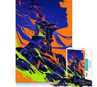 Rompecabezas de Perfil de Anime neón para Adultos, 1000 Piezas, Juguete Intelectual, diversión Tranquila, Corte preciso, Lista de Deseos de Santa Claus (38x52cm)