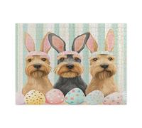 Rompecabezas de perro Airedale Terrier de primavera y Pascua, 500 piezas, lindos y divertidos rompecabezas de madera para cachorros, decoración impresa para entretenimiento creativo