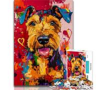 Rompecabezas de Perro Airedale Terrier para Adolescentes, 1000 Piezas, Juegos educativos, decoración del hogar, Regalo Ideal para Toda la Familia 38x26cm