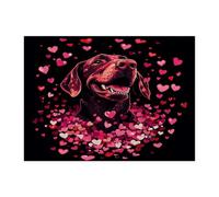 Rompecabezas de perro alemán de pelo corto para el día de San Valentín, 500 piezas, divertidos rompecabezas impresos de madera con diseño de corazón, decoraciones de patrón de amante para fiestas de