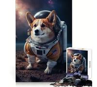 Rompecabezas de Perro Astronauta para Adultos, 1000 Piezas, para Practicar el razonamiento, Actividad de Ocio, Bordes de Primera Calidad, Regalo navideño (38x26cm)