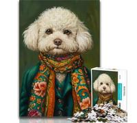 Rompecabezas de Perro Bichón Frisé de 1000 Piezas para Adolescentes, Juegos educativos, decoración del hogar, Regalo para Toda la Familia, 38x26cm