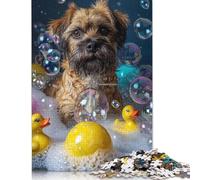 Rompecabezas de Perro Border Terrier de cartón 100% Reciclado para niños y Adultos a Partir de 12 años 1000 Piezas (75 x 50 cm).