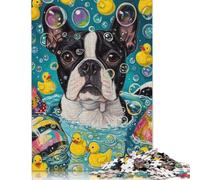 Rompecabezas de Perro Boston Terrier, Juguete de relajación, Rompecabezas Rectangular de Papel para niño o niña, Regalo del Día del Padre, 1000 Piezas (75 x 50 cm)