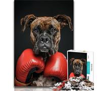 Rompecabezas de Perro Boxeador para Adultos y Adolescentes, 1000 Piezas, desafiante Pero Divertido y Gracioso, con póster y Hoja de Trivia a Juego (38x26cm)
