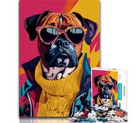 Rompecabezas de Perro bóxer para Adolescentes, 1000 Piezas, Juego de Juguetes Cada Pieza es única Juego desafiante y Divertido para Toda la Familia (50x75cm)