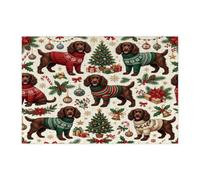 Rompecabezas de perro Boykin Spaniel de Navidad para adultos, 300 piezas, rompecabezas de acebos de árbol festivo, decoraciones de Navidad para regalo de fiesta de entretenimiento familiar