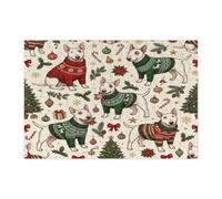 Rompecabezas de perro Bull Terrier de Navidad para adultos, 300 piezas, rompecabezas de acebo de árbol festivo, decoraciones de Navidad para regalo de fiesta de entretenimiento familiar
