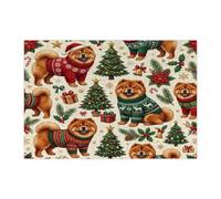 Rompecabezas de perro Chow Chow de Navidad para adultos, 300 piezas, rompecabezas de acebos de árbol festivo, decoraciones de Navidad para regalo de fiesta de entretenimiento familiar