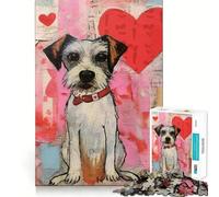 Rompecabezas de Perro con corazón para Adultos,1000 Piezas,Juego de Memoria,Cortado con láser para un Ajuste Perfecto, aliviar el estrés (50x75cm)