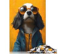 Rompecabezas de Perro con Gafas de Sol, Juguete Relajante, Rompecabezas de cartón Premium para Adultos y niños, 1000 Piezas (75 x 50 cm)