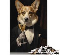 Rompecabezas de Perro Corgi con Esmoquin para Adultos, Materiales amigables, Rompecabezas difíciles para Adultos y Adolescentes, 1500 Piezas (85 x 57 cm)