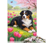 Rompecabezas de Perro de montaña bernés (1000 Piezas, 75 x 50 cm), 100% cartón Reciclado, Ideal para el Día del Padre.