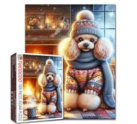 Rompecabezas de perro de Navidad, 1000 piezas para adultos, imposible, difícil, desafiante, rompecabezas para adultos, descompresión intelectual, divertido, juego familiar, decoración de pared, 19.7 x